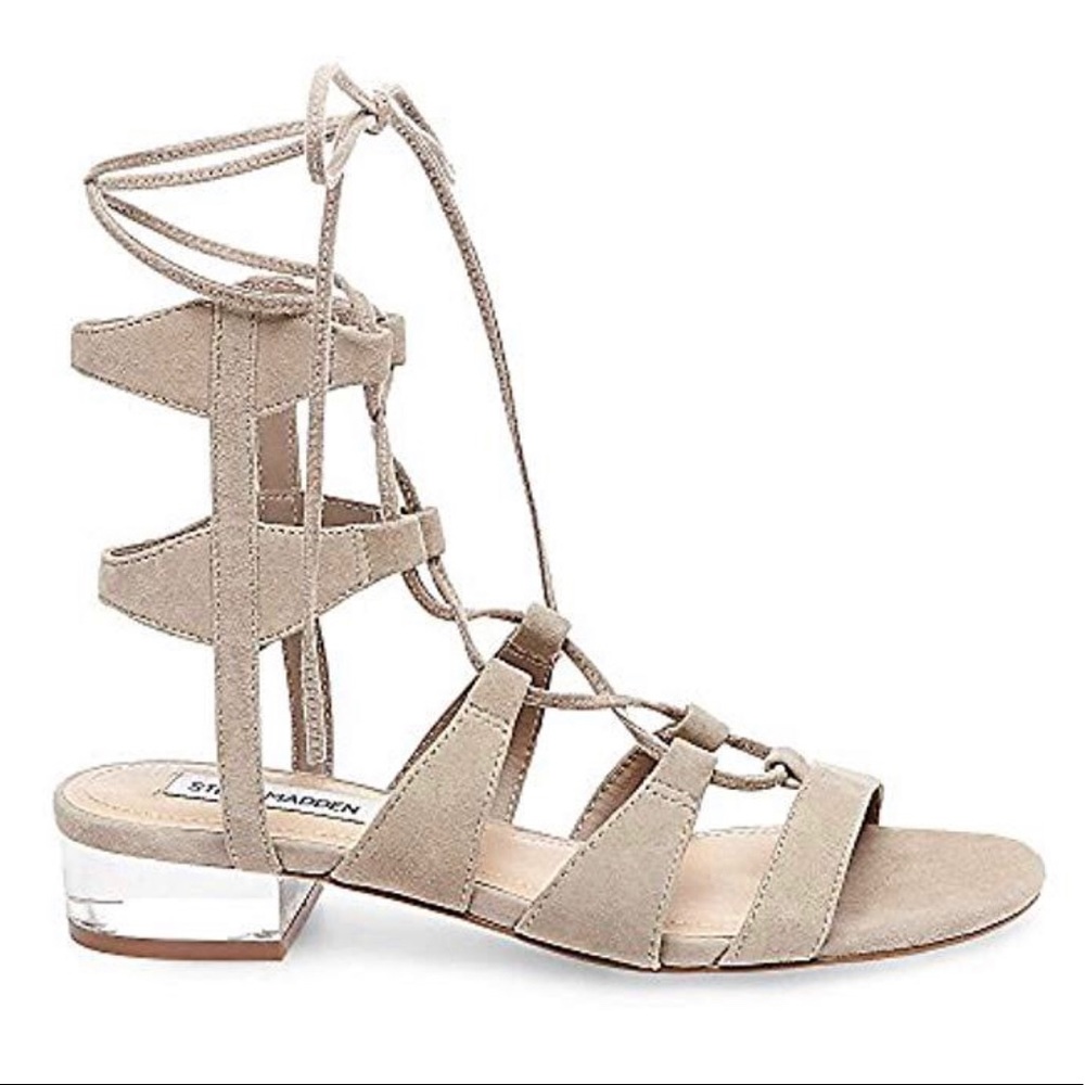 NWT Steve Madden Suede Clear Heel Sandal